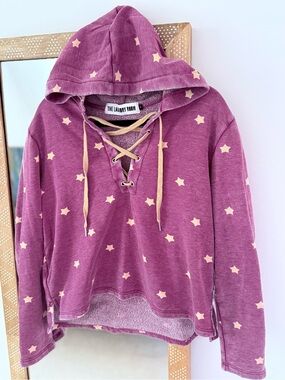 The Laundry Room Garnet Gold Star Lace Up Hoodie Size S Revolve